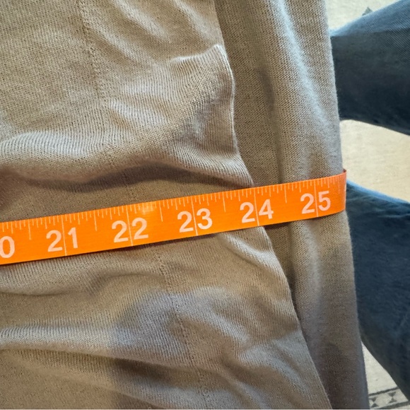 LES COPAINS BVM SPA 100% Cotton Gauze Flowy Taupe Short Sleeve V Neck Size M - Picture 7 of 7